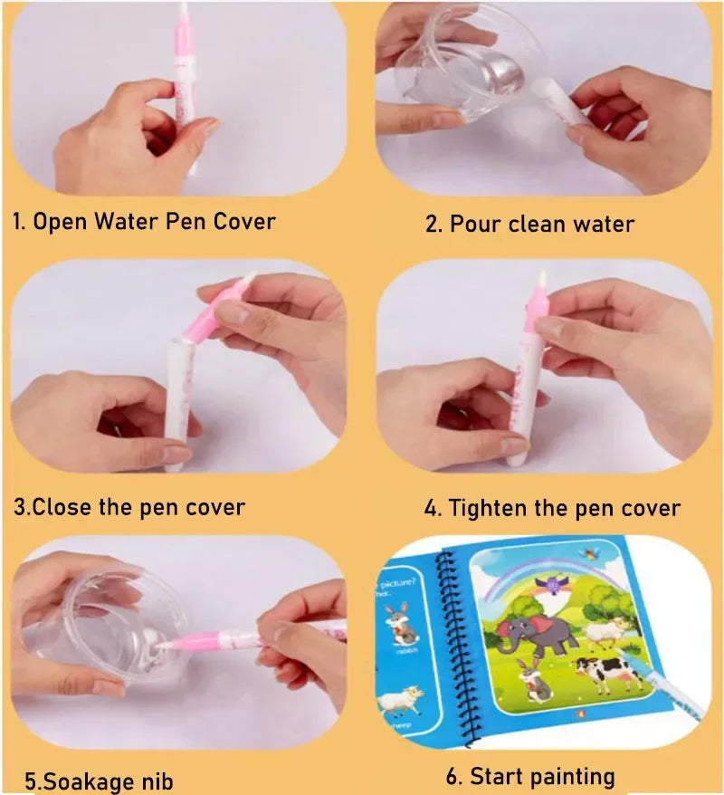 Magic Water Reusable Coloring Kit for Kids