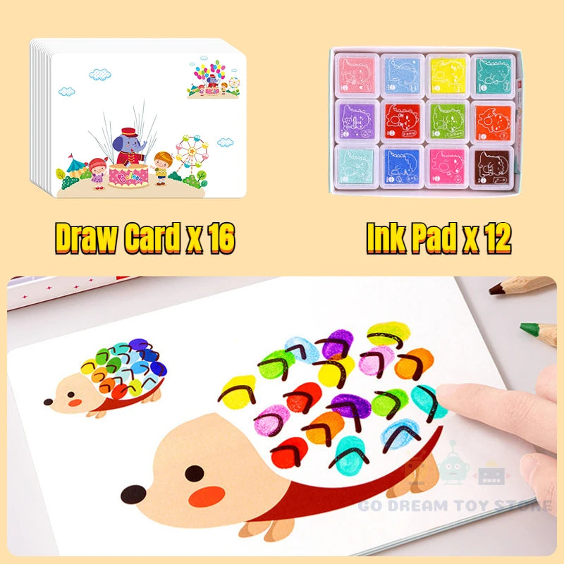 32-Piece Kids Finger Painting Doodle Set